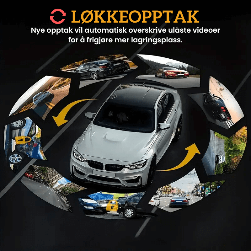 RoadVision™ - Dashbordkamera – 150° vidvinkel med 1080p dobbeltlinse