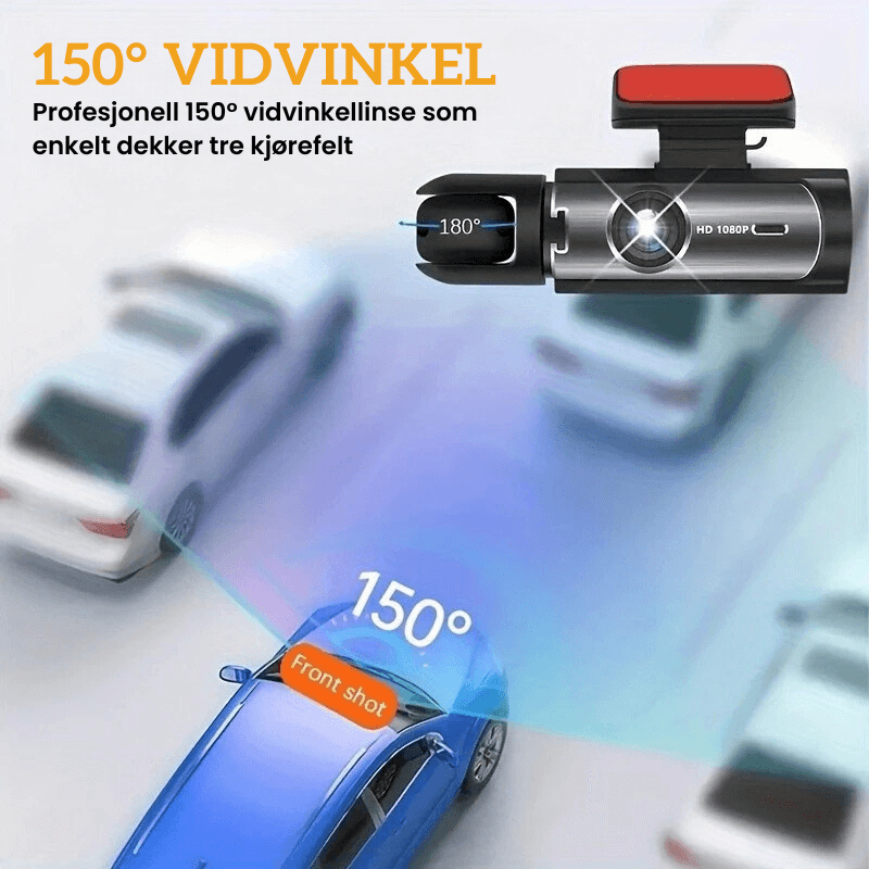 RoadVision™ - Dashbordkamera – 150° vidvinkel med 1080p dobbeltlinse