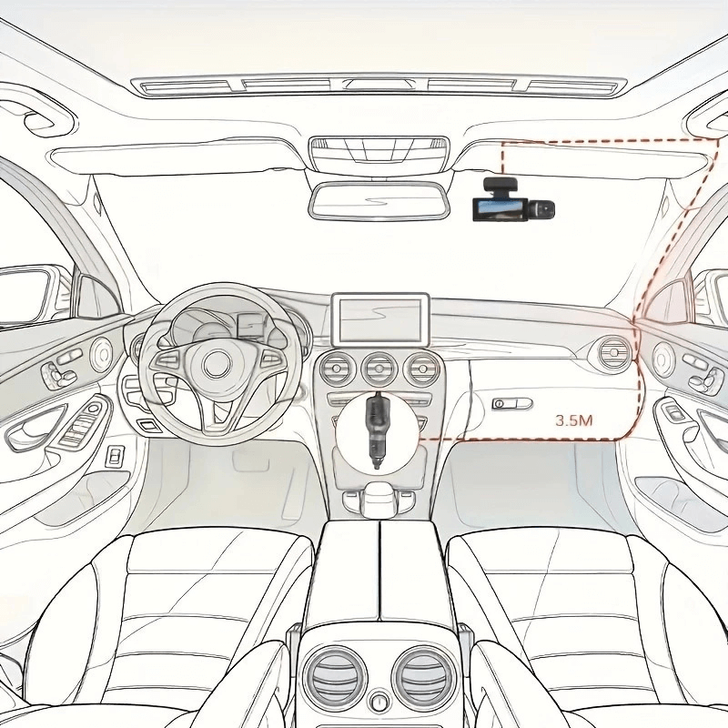 RoadVision™ - Dashbordkamera – 150° vidvinkel med 1080p dobbeltlinse