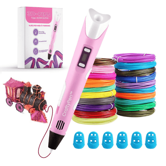 CraftyPen™ - 3D Penn Startpakke - 100M Filament - 10 Farger